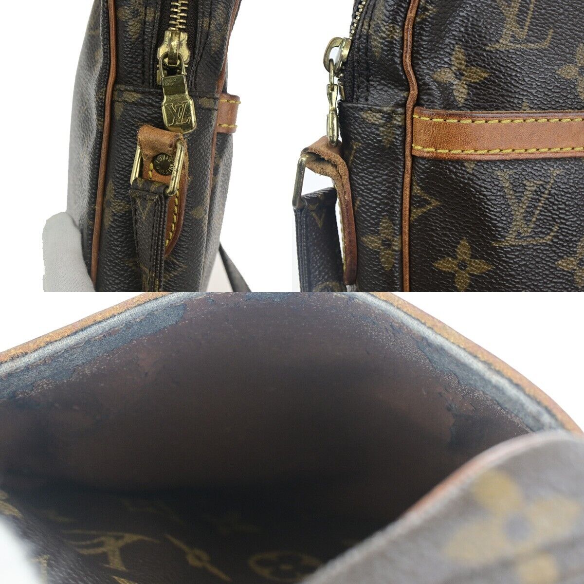 LOUIS VUITTON Danube Shoulder Bag Monogram Leather Brown France M45266 33EC685