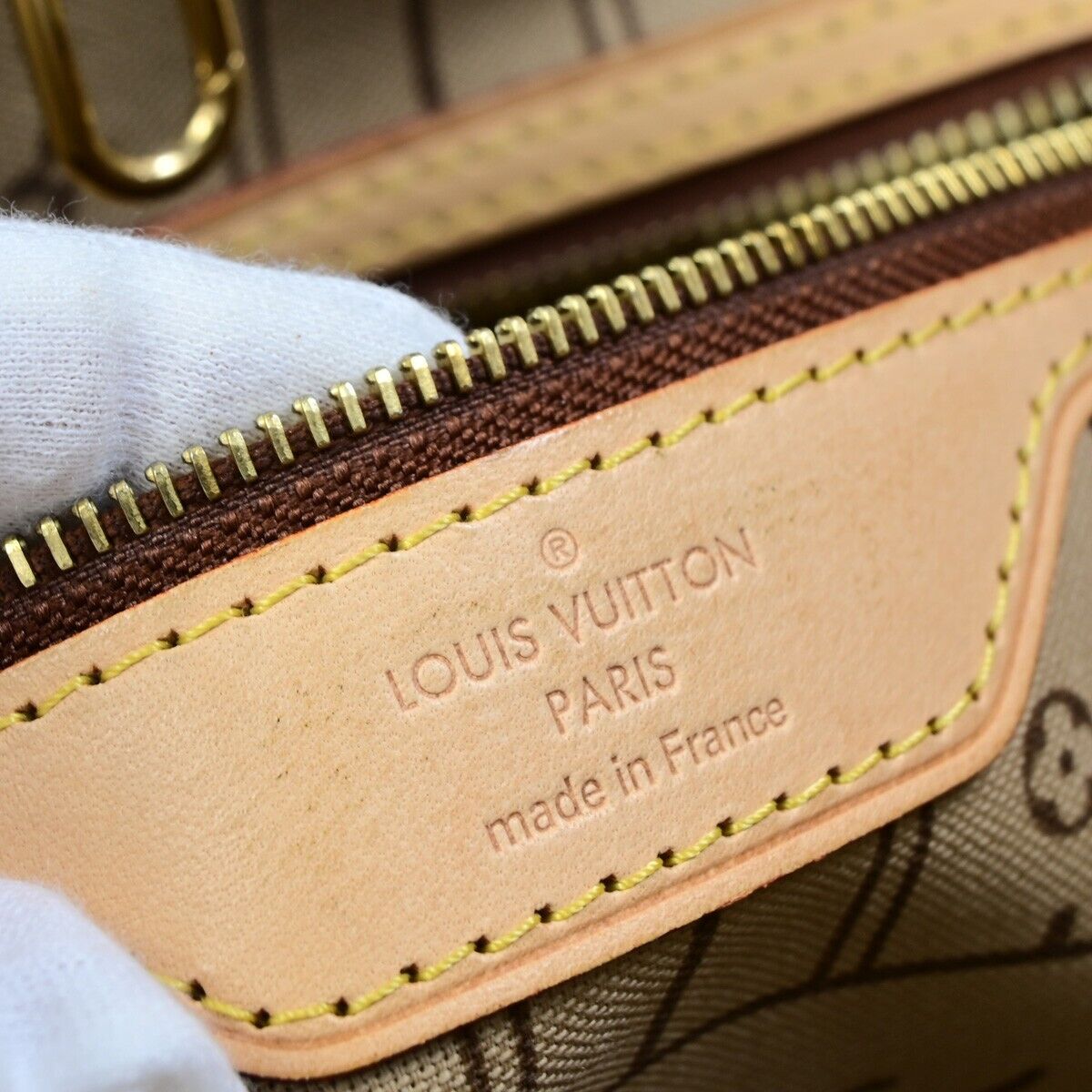 LOUIS VUITTON Neverfull MM Shoulder Tote Bag Monogram Leather BN M40156 91FA728