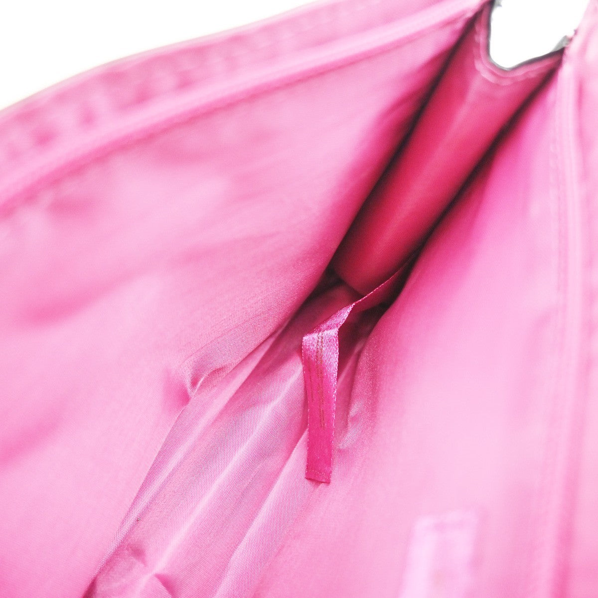 YVES SAINT LAURENT YSL Logo Pouch Bag Patent Leather Black Pink GHW 03KB043