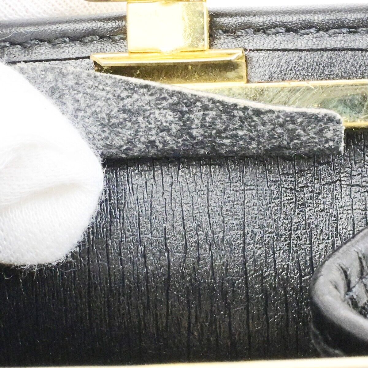 CHRISTIAN DIOR Trotter Coin Case Campact Wallet Canvas Leather Black GHW 07ED936