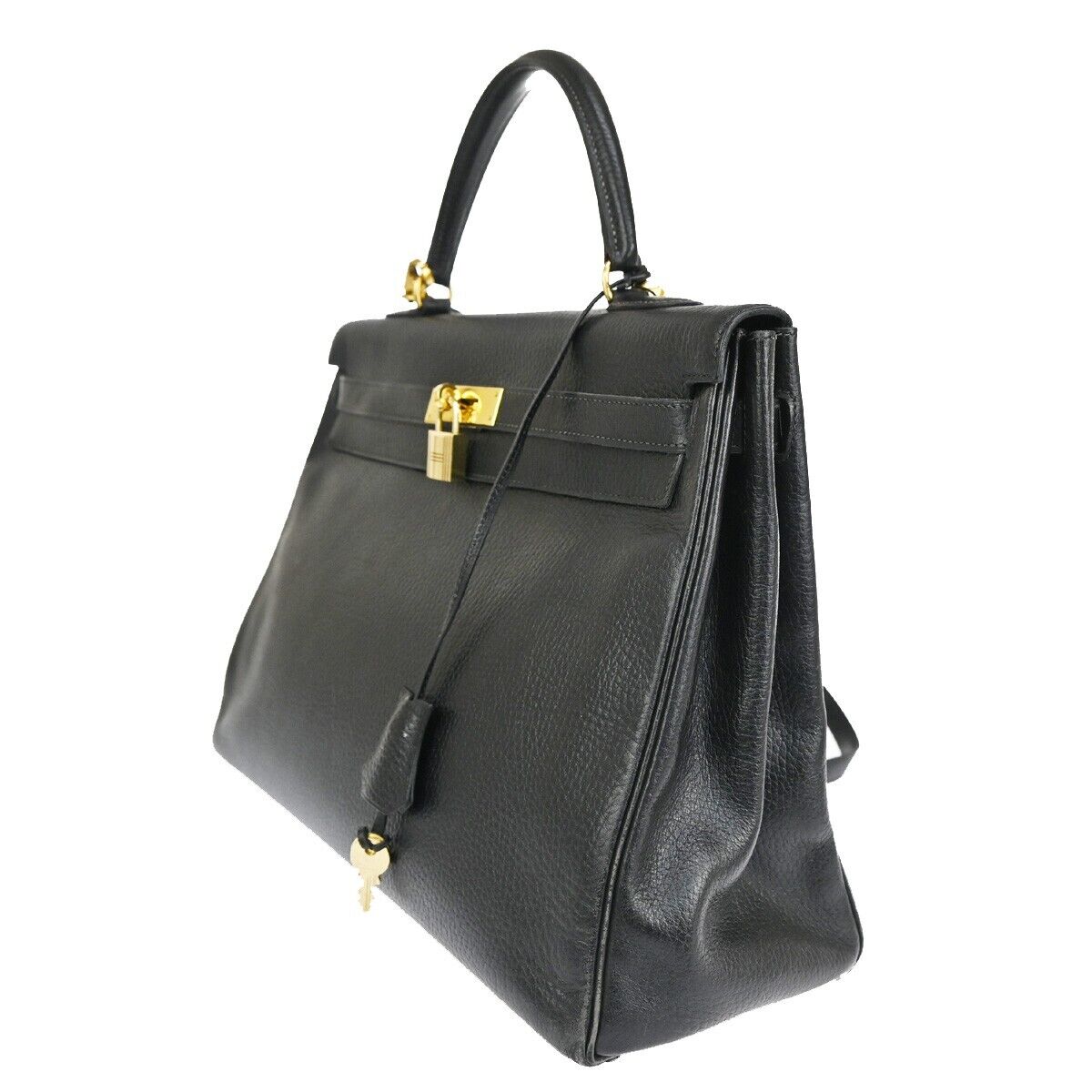 HERMES KELLY 35 2WAY HAND BAG TAURILLON CLEMENCE ◯V CADENA BLACK GHW 110LC493