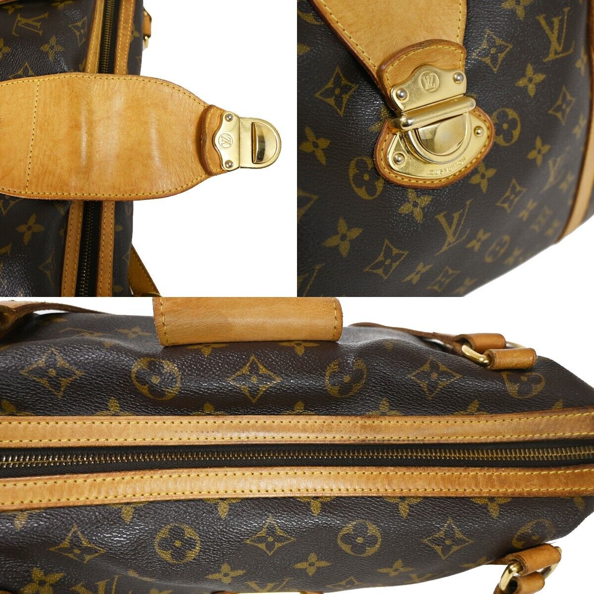 LOUIS VUITTON LV Stresa PM Shoulder Bag Monogram Leather Brown M51186 72SH676