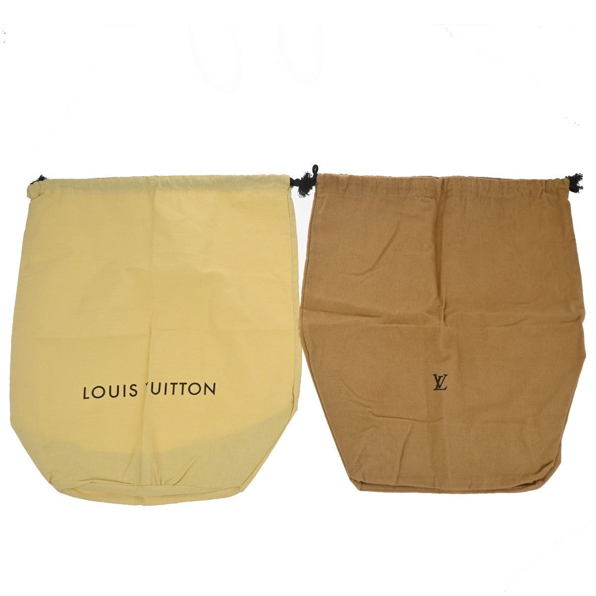 LOUIS VUITTON Logo 10 Set Dust Bag Drawstring Canvas Cotton Beige Brown 09KC806