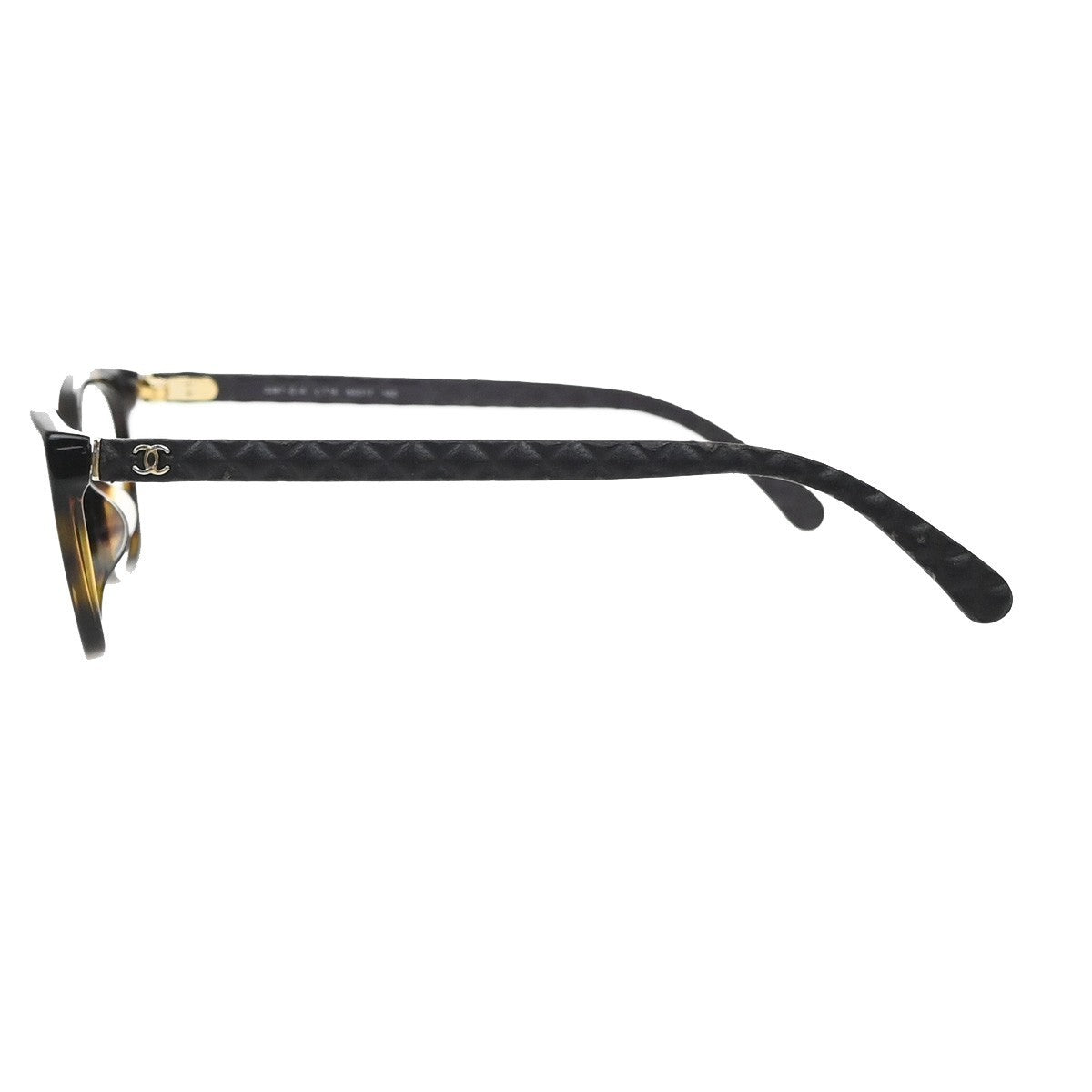 CHANEL CC Logo Matelasse Glasses Eye Wear 3287-Q-A Plastic Black 09RF712