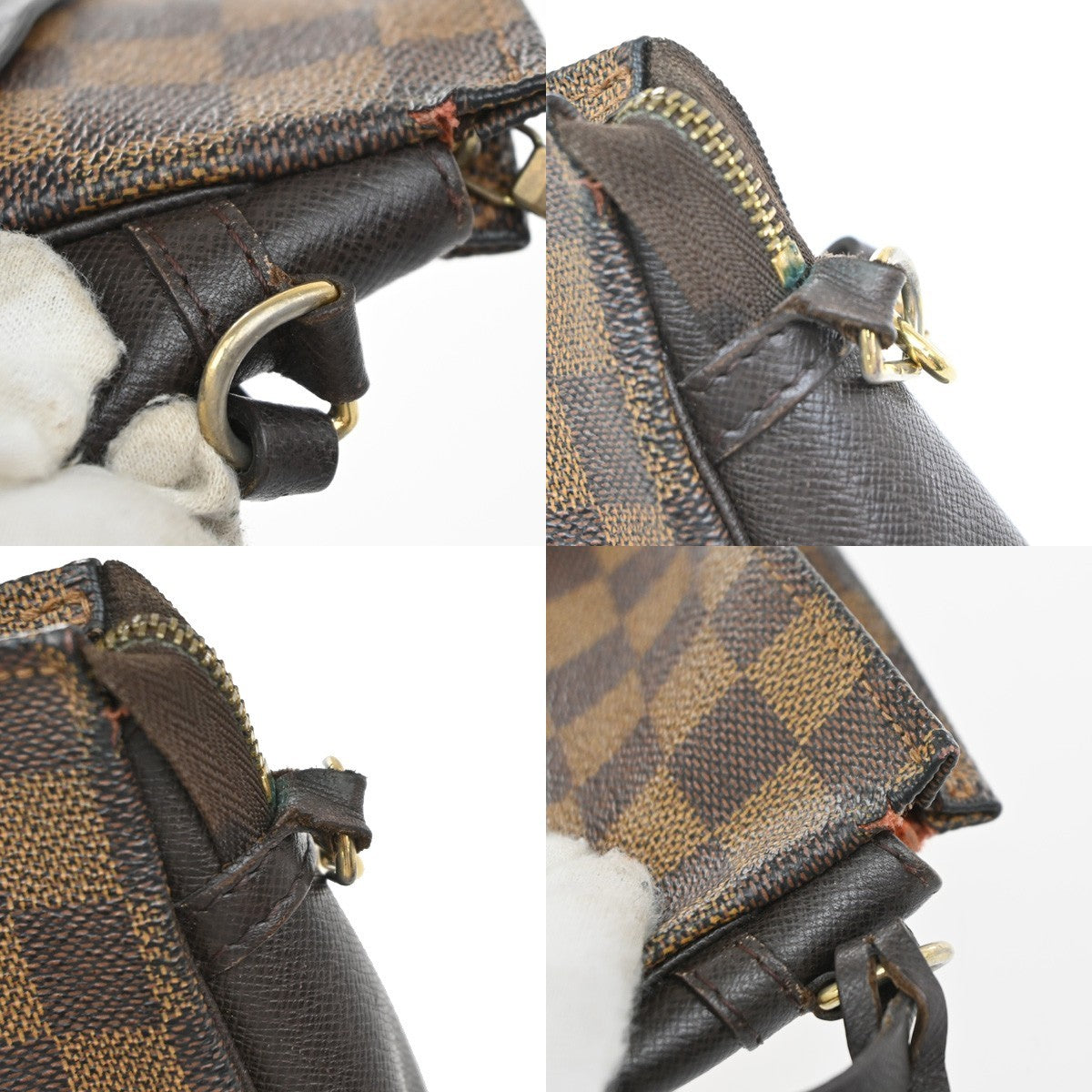 LOUIS VUITTON  Trousse Makeup Hand Bag Damier Ebene Leather Brown N51982 83SA070