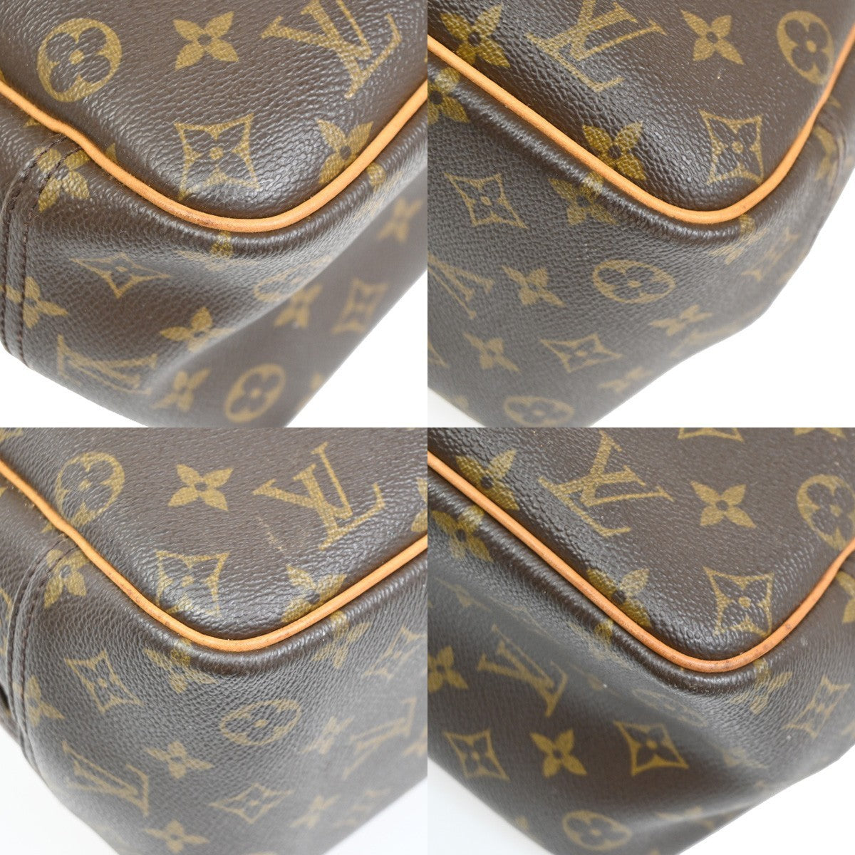 LOUIS VUITTON LV Logo Deauville Hand Bag Monogram Leather Brown M47270 77TA341