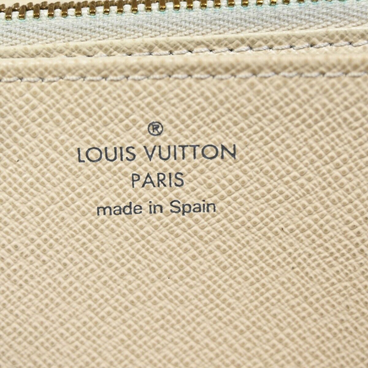 LOUIS VUITTON Long Zippy Wallet Purse Damier Azur Leather White N60019 32SH751