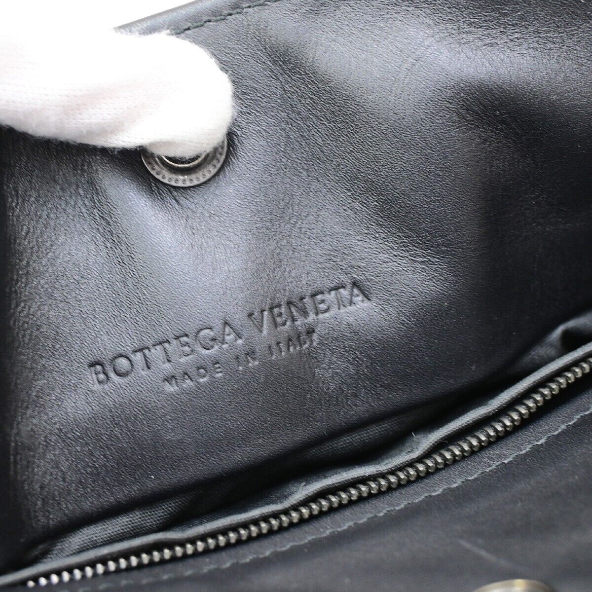 BOTTEGA VENETA Logo  Intrecciato Shoulder Tote Bag Leather Black Italy 20RF196