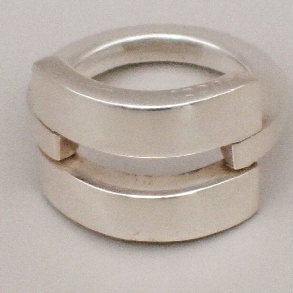 GUCCI  Logo Ring Sterling Silver Size JP 9 US 5 Italy Accessory 07YF242
