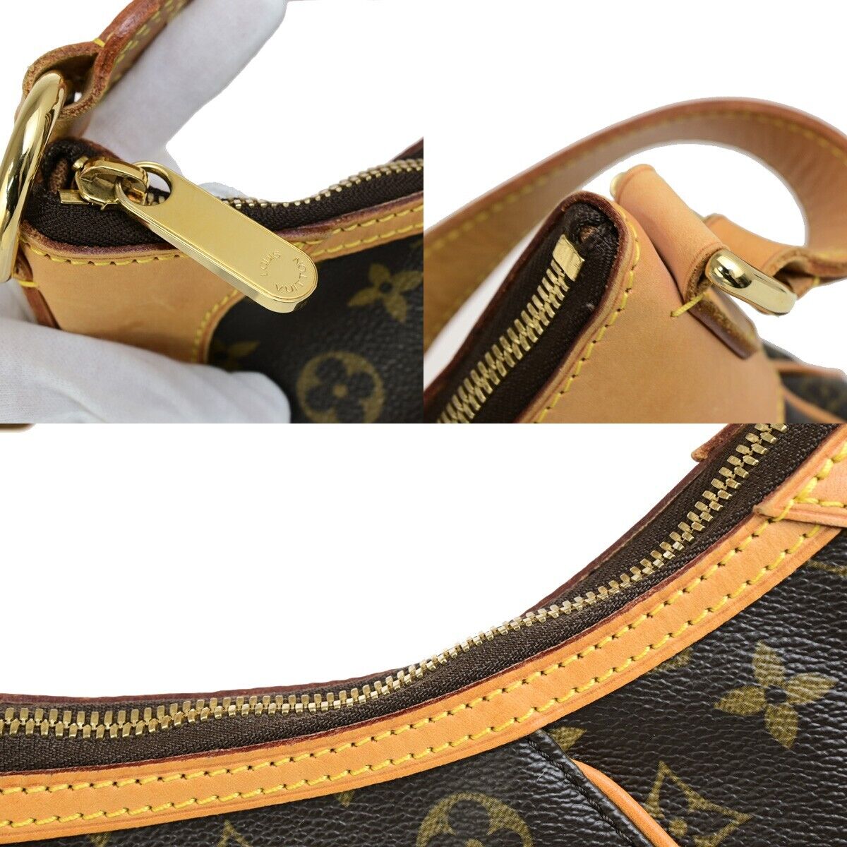LOUIS VUITTON Thames GM Hobo Shoulder Bag Monogram Leather Brown M56383 667RF199