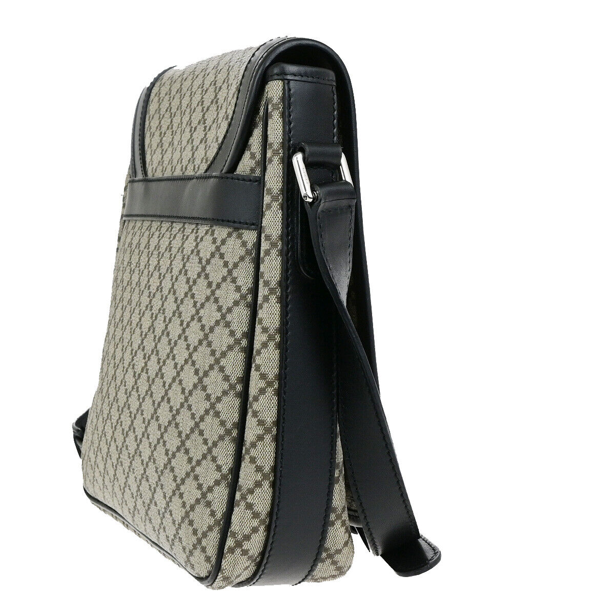 GUCCI Logo Diamante Crossbody Shoulder Bag PVC Leather Brown Black SHW 18YG605