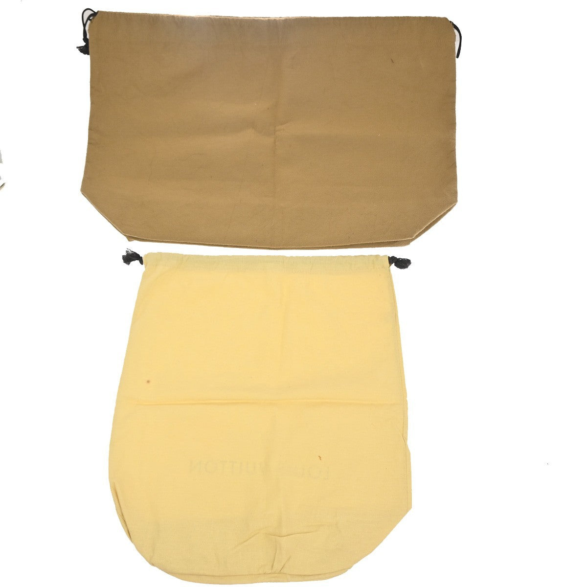 LOUIS VUITTON Logo 10 Set Dust Bag Drawstring Canvas Cotton Beige Brown 09KC790