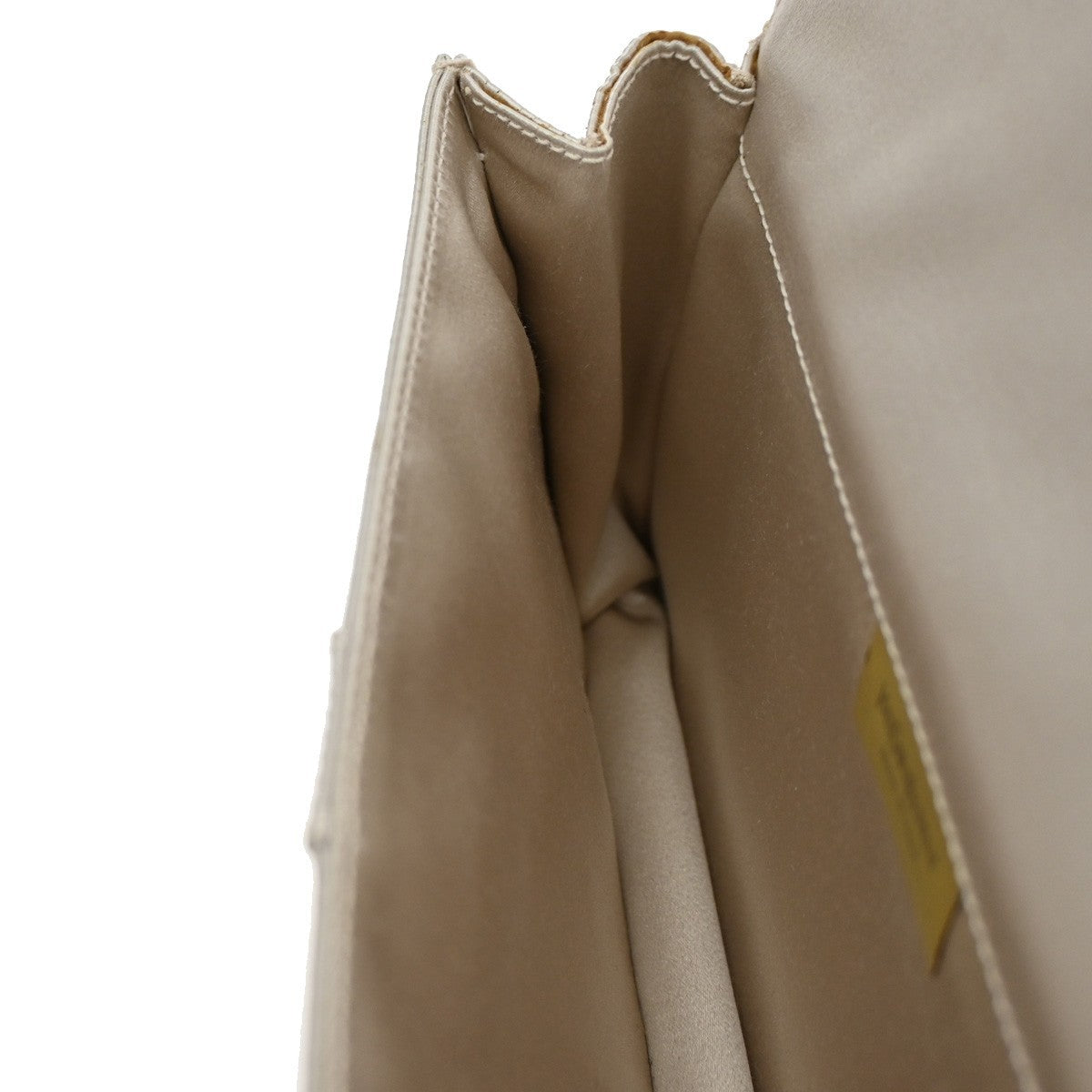 YVES SAINT LAURENT YSL Logo Shoulder Bag Satin Light Beige Italy SHW 82RL766