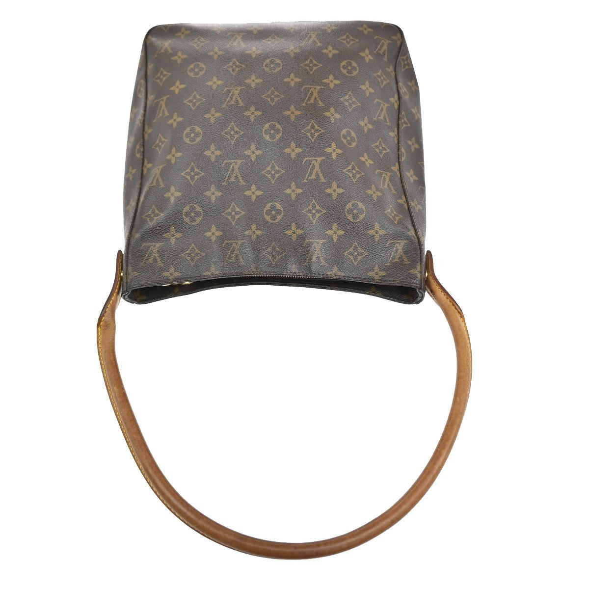 LOUIS VUITTON Logo Looping GM Shoulder Bag Monogram Leather Brown M51145 36MA043