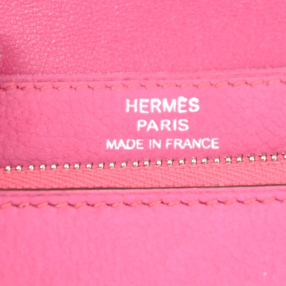 HERMES Dogon Long Bifold Wallet Eversoft Leather Pink France  square J 92TA690