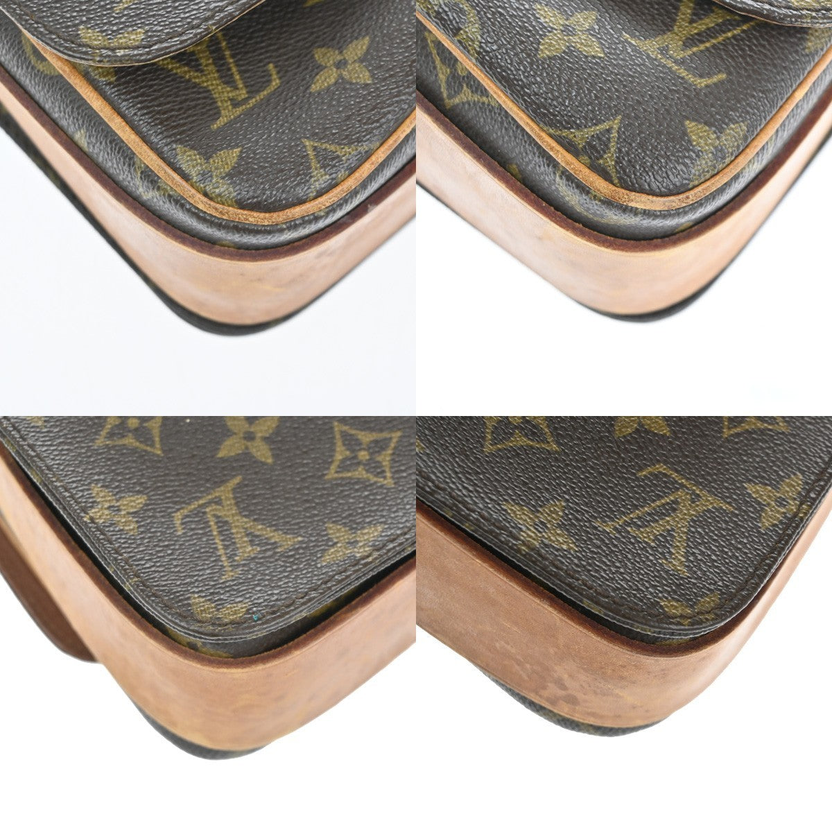 LOUIS VUITTON Cartouchiere MM Shoulder Bag Monogram Leather Brown M51253 88TA476