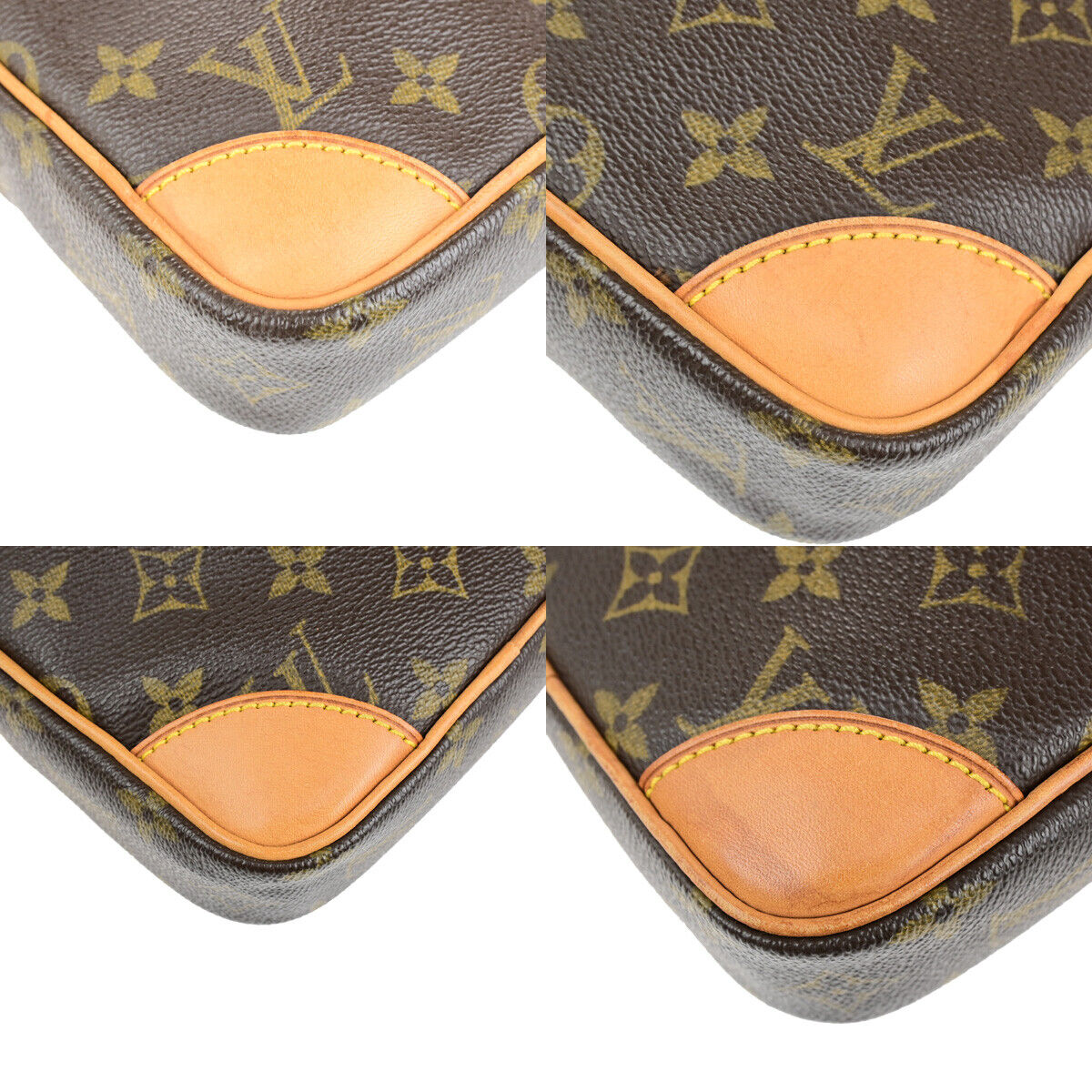 LOUIS VUITTON Danube Shoulder Bag Monogram Leather Brown France M45266 85RF202