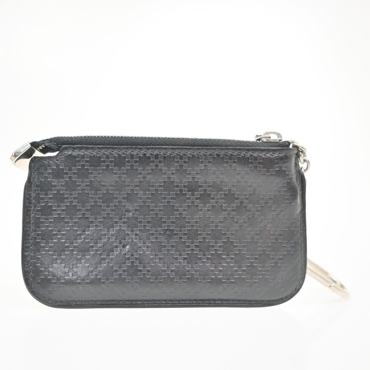 GUCCI Logo Diamante Compact Coin Wallet Leather Black 01TA568