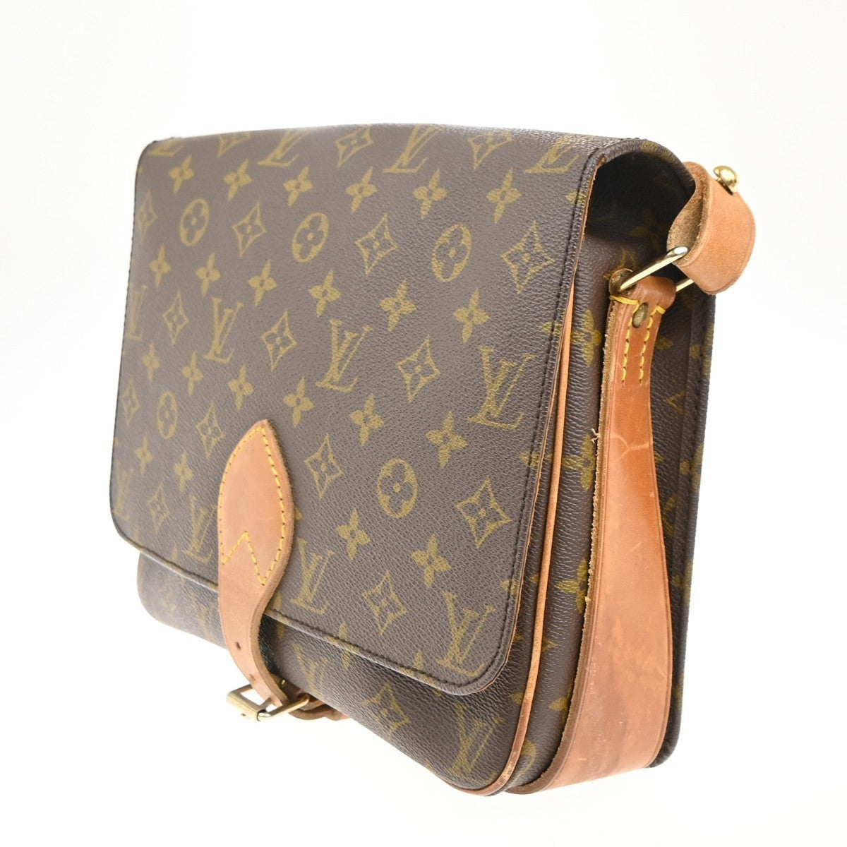 LOUIS VUITTON Cartouchiere GM Shoulder Bag Monogram Leather Brown M51252 39KC446