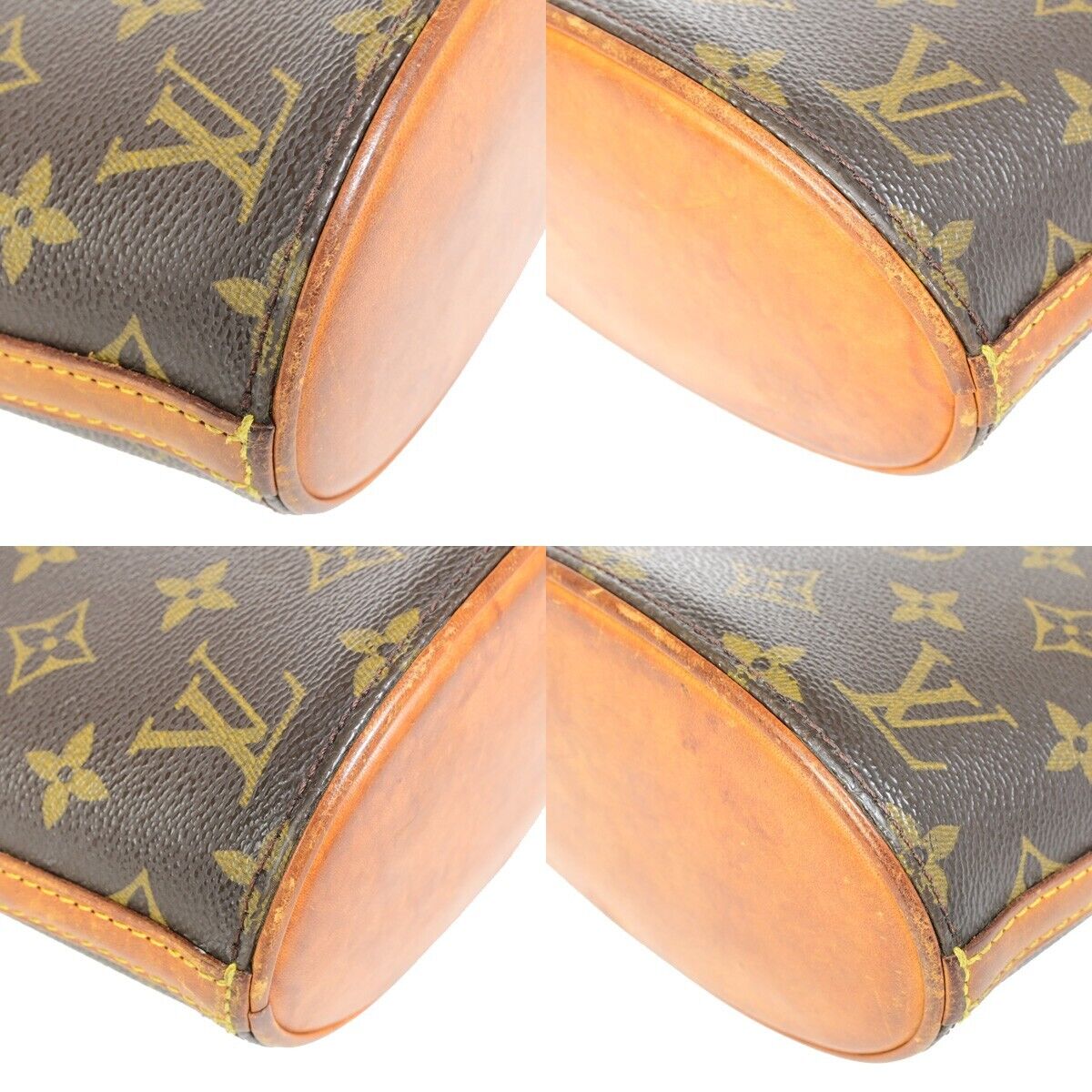 LOUIS VUITTON Logo Drouot Shoulder Bag Monogram Leather Brown M51290 31EB534