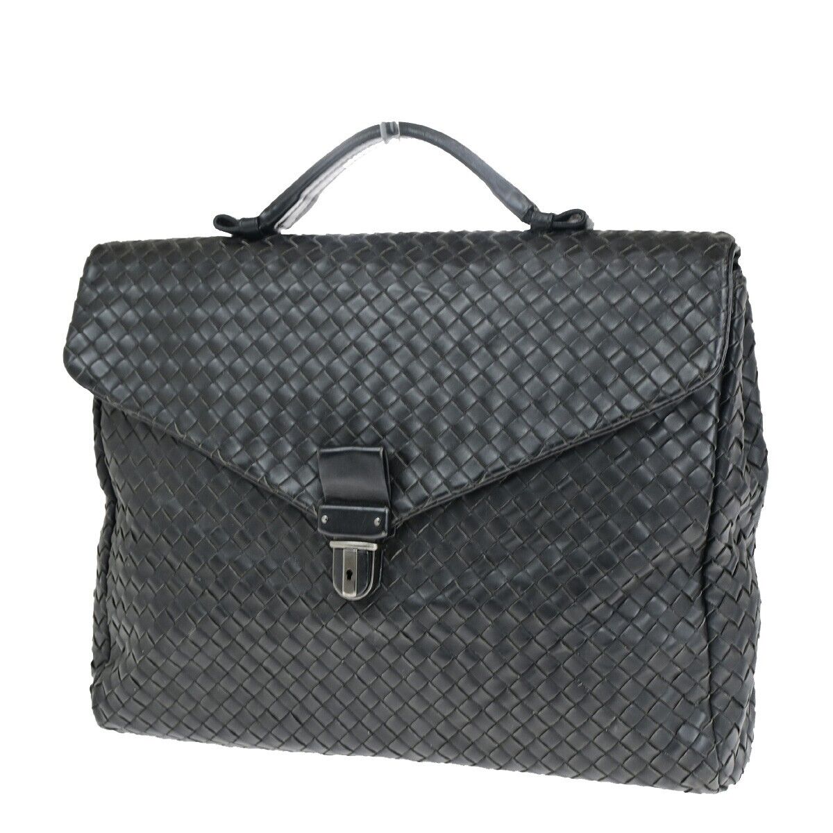 BOTTEGA VENETA Intrecciato Hand Bag Business Bag Leather Black Italy 83SH964