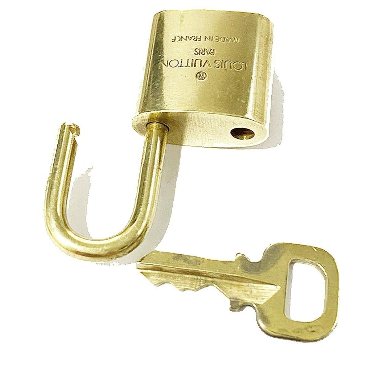 LOUIS VUITTON LV 10 SET PADLOCK KEY BAG CHARM CADENA GOLD-PLATED FRANCE 38MT217