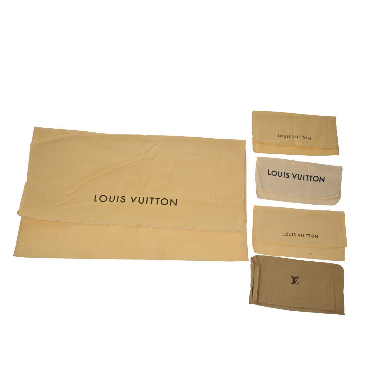 LOUIS VUITTON Logo 10 Set Drawstring Dust Bag Canvas Cotton Beige Brown 09YH868
