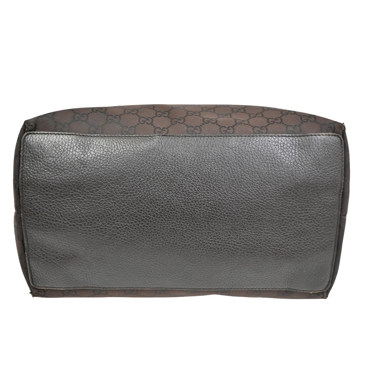 GUCCI Logo GG  Pattern Shoulder Tote Bag Canvas Leather Brown SHW Italy 62TA345