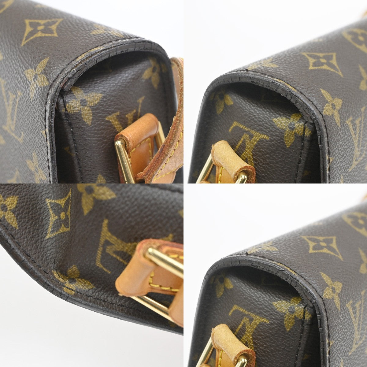 LOUIS VUITTON Saint Cloud GM Shoulder Bag Monogram Leather Brown M51242 82CA746