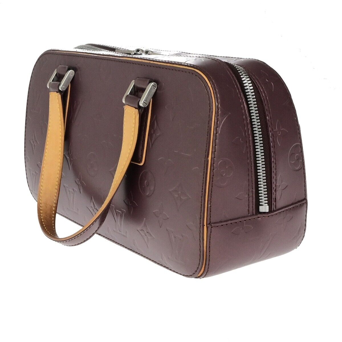 LOUIS VUITTON Shelton Shoulder Bag Monogram Mat Leather Purple M55176 82ED236