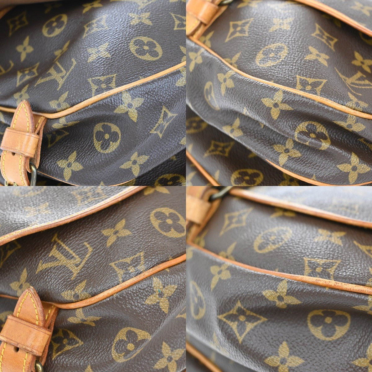 LOUIS VUITTON Logo Saumur 30 Shoulder Bag Monogram Leather Brown M42256 18EF915