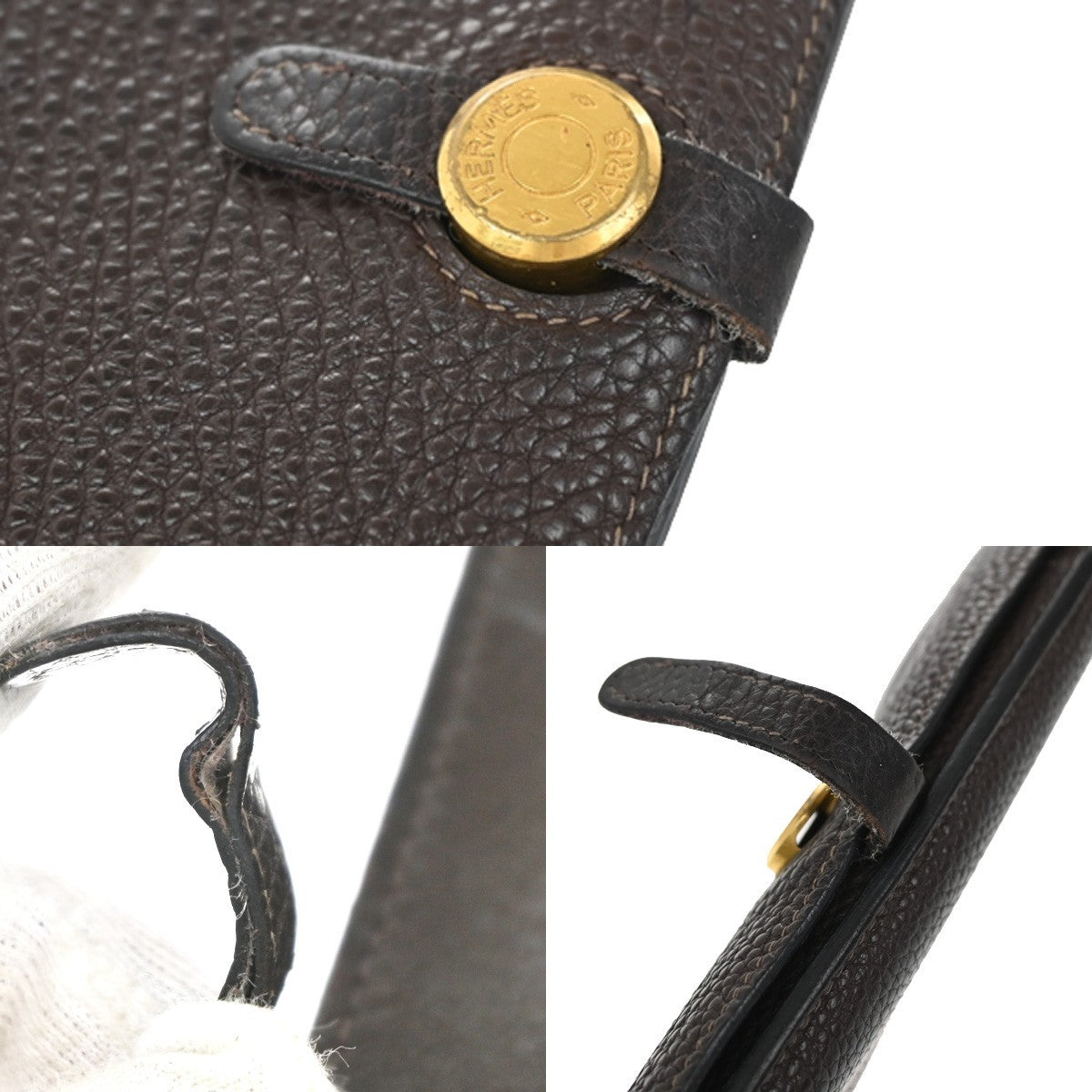 HERMES Logos Dogon GM Long Bifold Wallet Togo Leather Brown GHW 86YH814