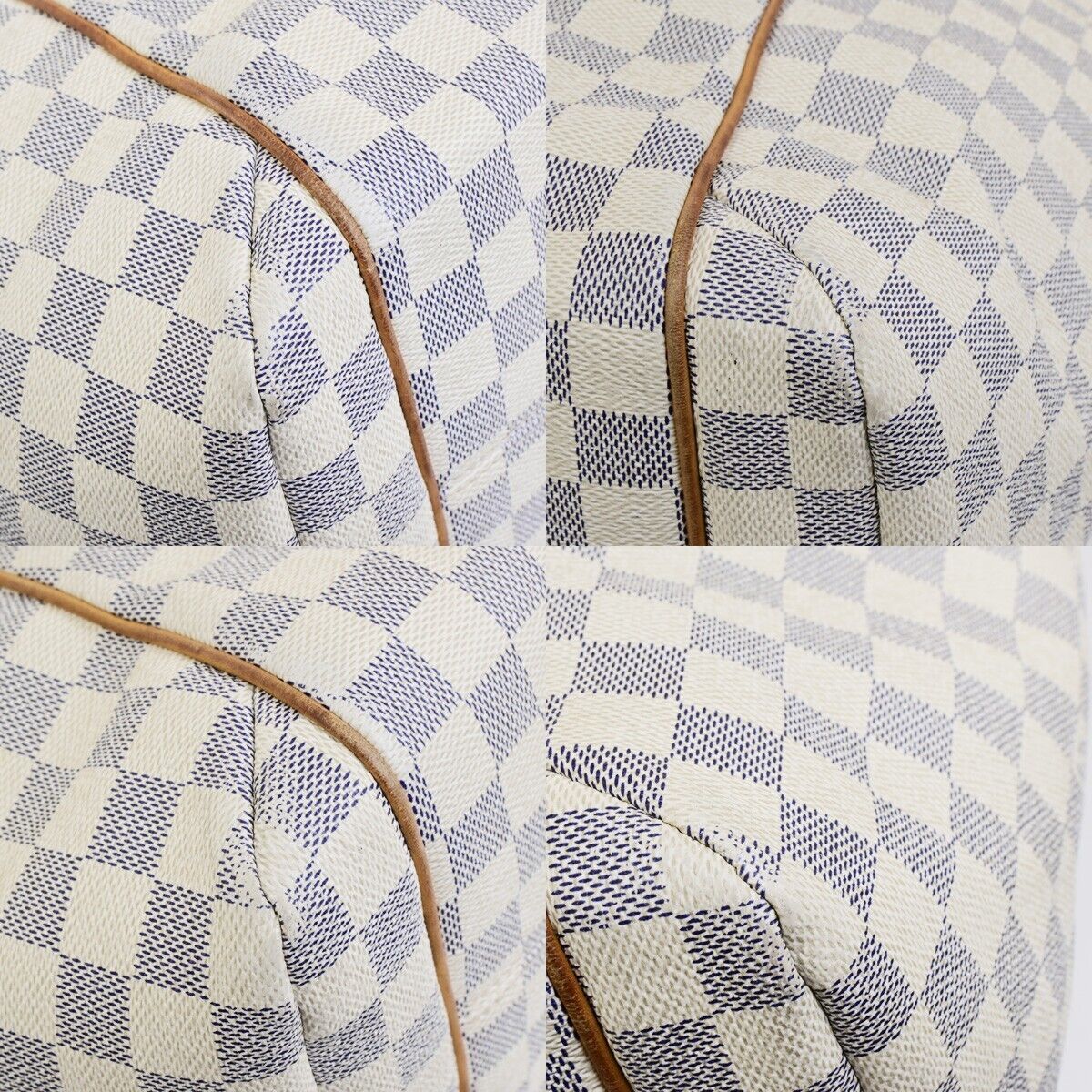 LOUIS VUITTON Totally MM Shoulder Bag Damier Azur Leather White N51262 20FA324