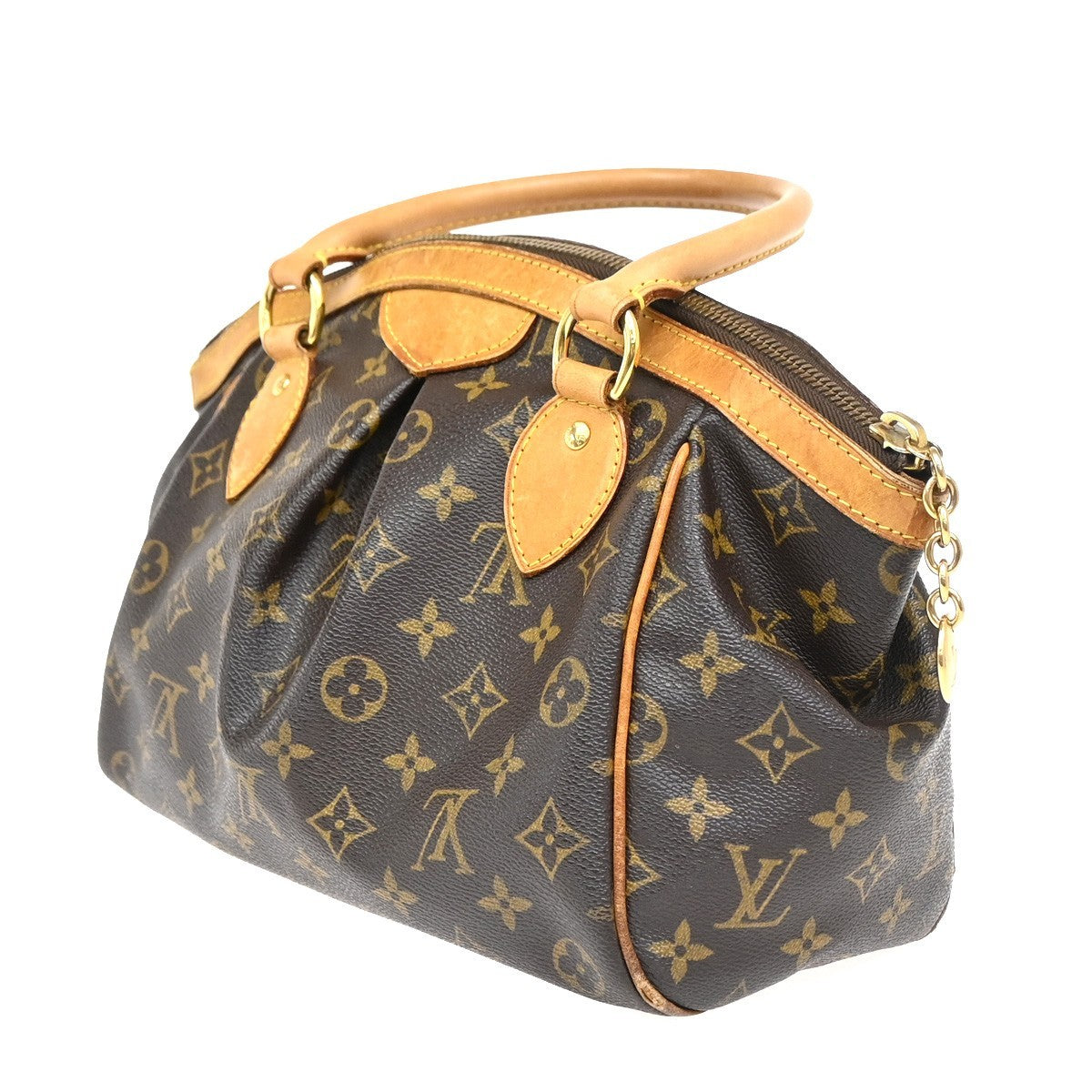 LOUIS VUITTON Tivoli PM Handbag Monogram Leather France Brown M40143 77ZA273