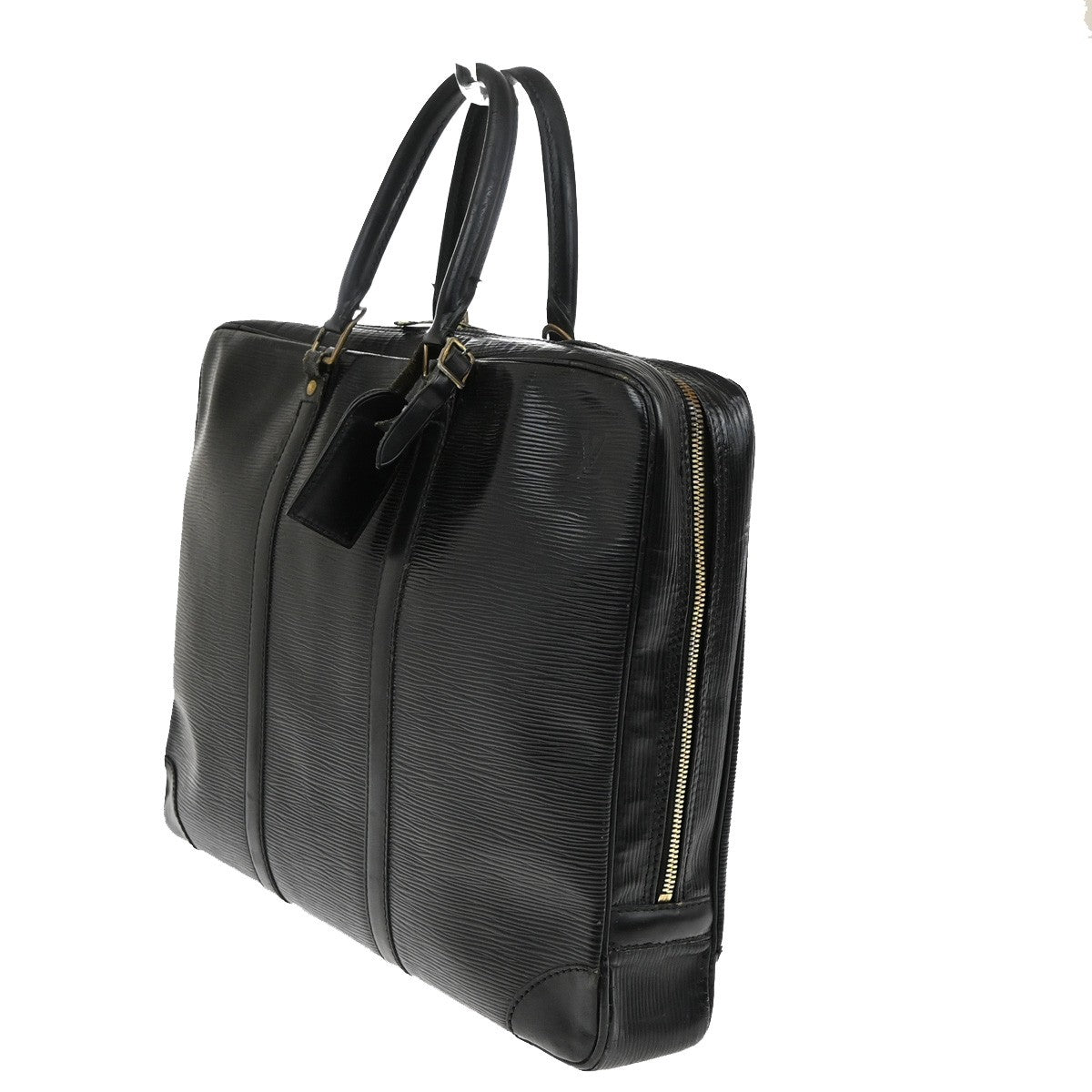 LOUIS VUITTON Porte Documents Voyage Briefcase Hand Bag Epi Black M54472 05YH375