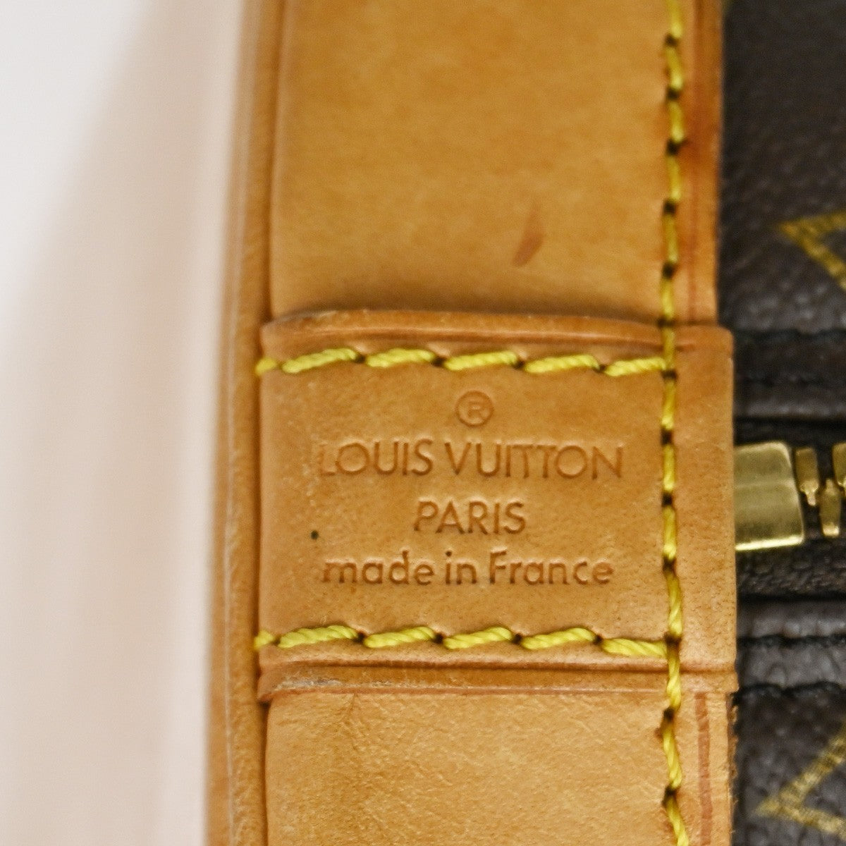 LOUIS VUITTON LV Logo Alma Hand Bag Monogram Leather Brown France M51130 82CA620