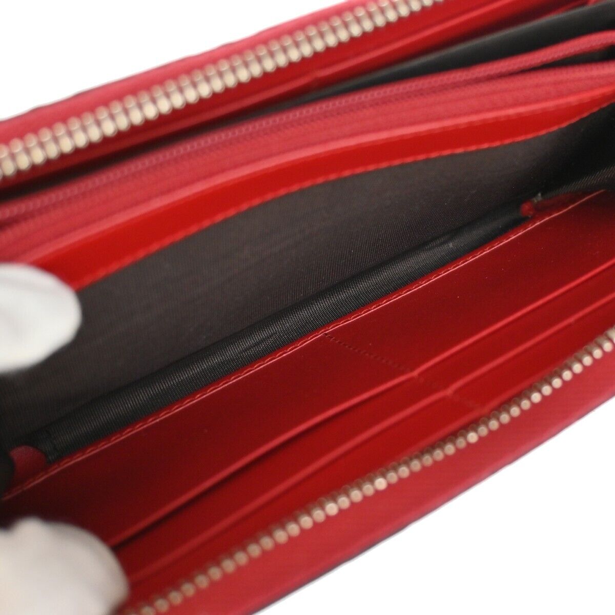 GUCCI Guccissima GG pattern Long Bifold Wallet Leather Red Italy 32GA976