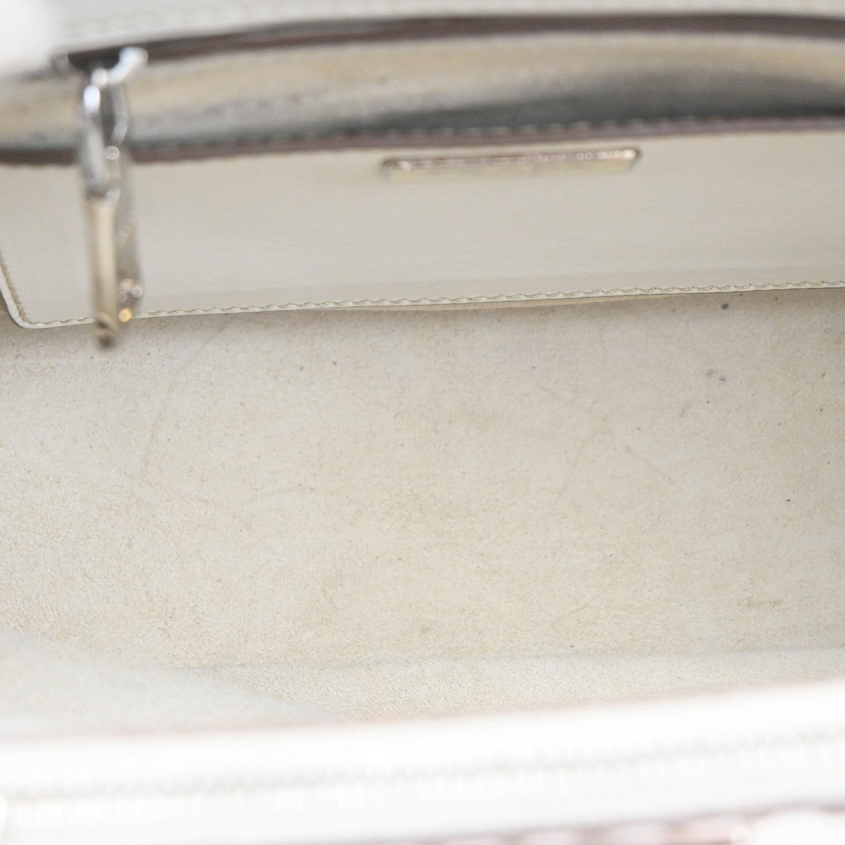 PRADA Galleria 2Way Shoulder Hand Bag Leather Suede White Italy 18CA397