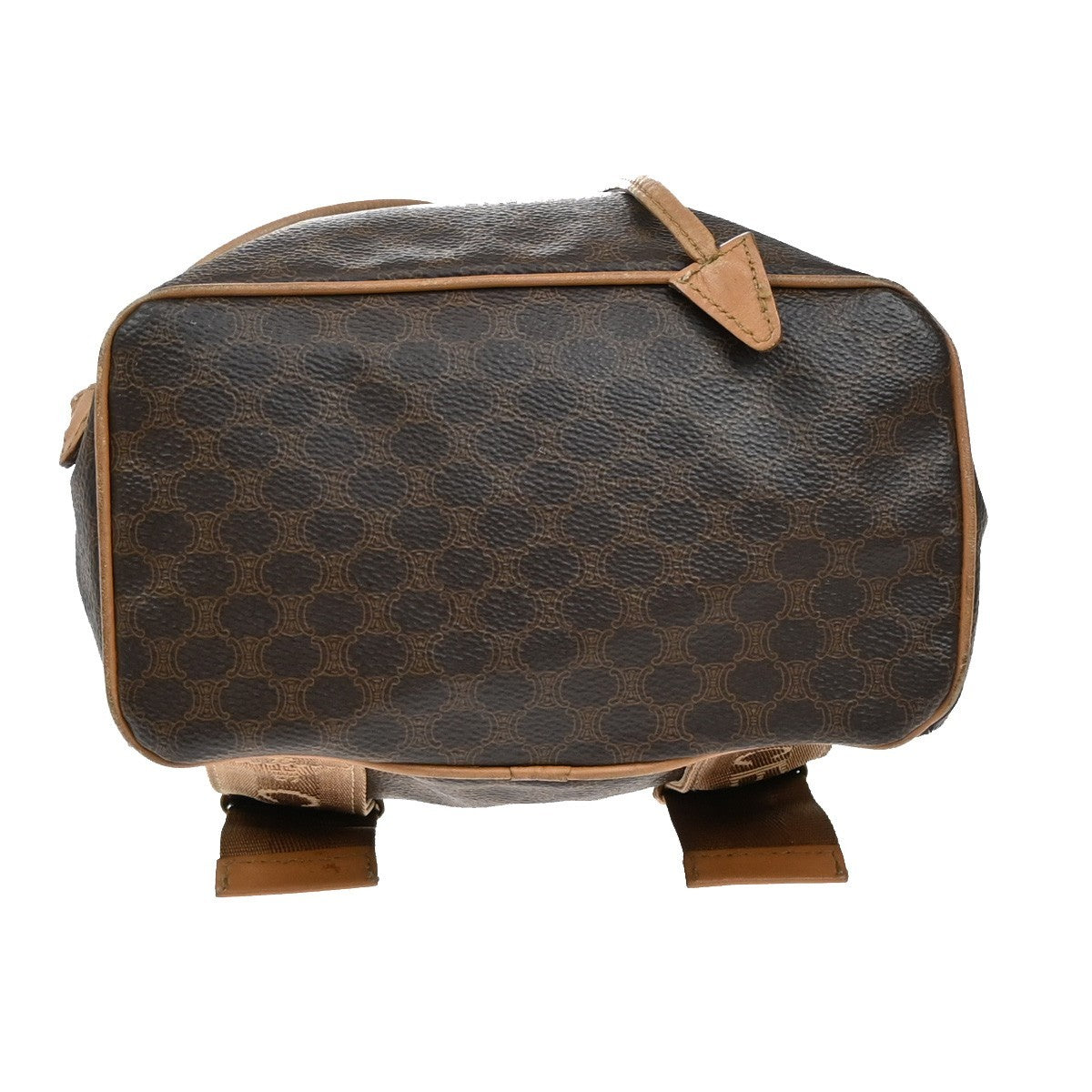 CELINE Logo Macadam Pattern Backpack Bag PVC Leather Brown GHW 33KB570