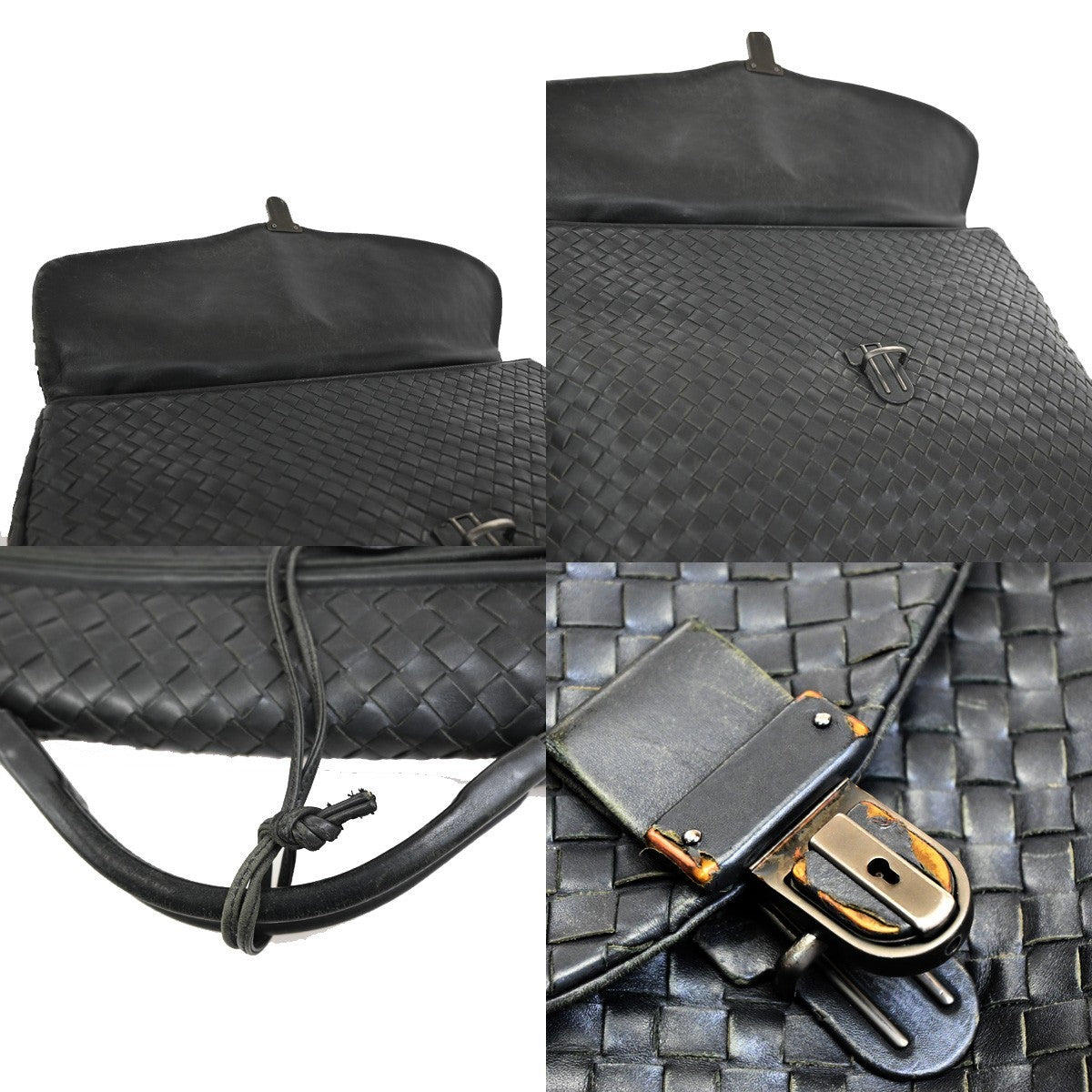 BOTTEGA VENETA Intrecciato Hand Bag Business Bag Leather Gray Italy 31KA816