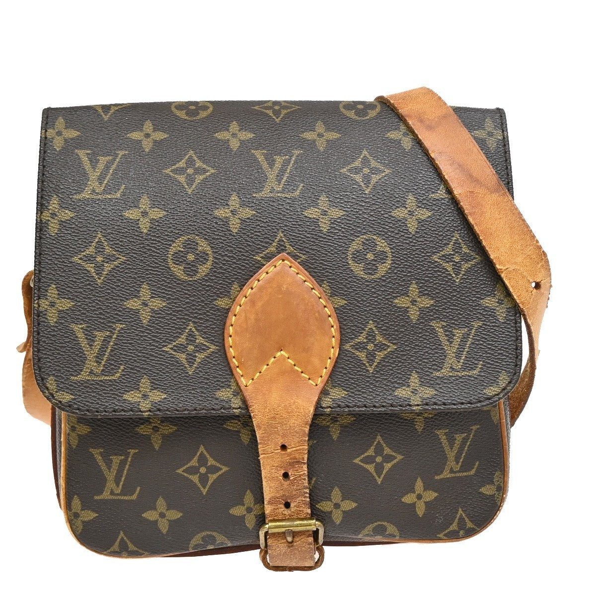 LOUIS VUITTON Cartouchiere MM Shoulder Bag Monogram Leather Brown M51253 35KB438