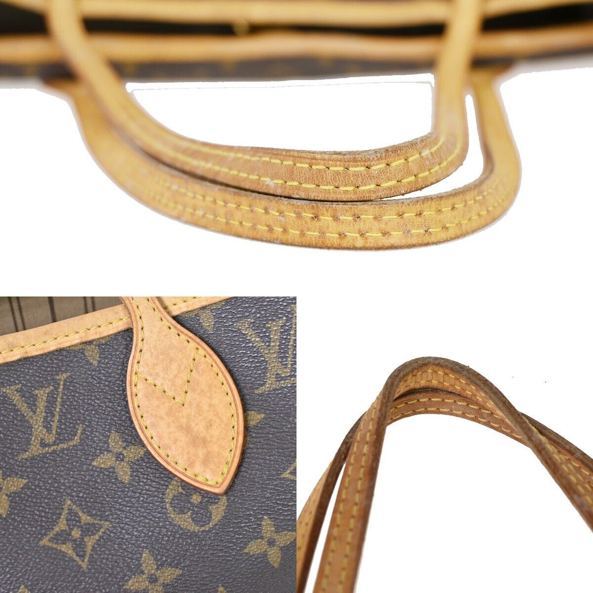 LOUIS VUITTON Neverfull MM Shoulder Tote Bag Monogram Leather BN M40156 99HB690