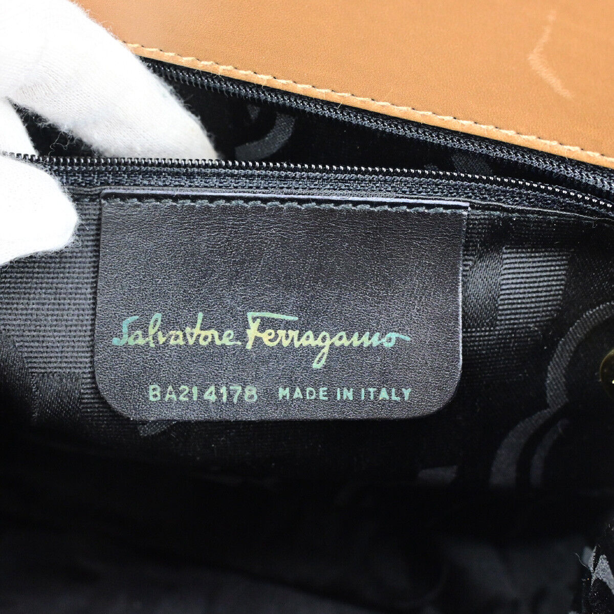 SALVATORE FERRAGAMO Vara 2Way Shoulder Hand Bag Canvas Leather Brown GHW 38YG594