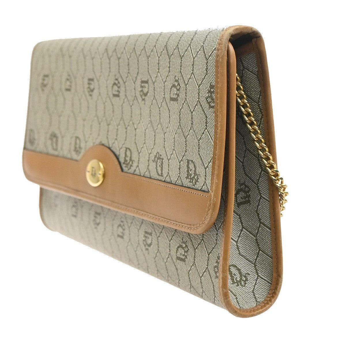 CHRISTIAN DIOR Honeycomb Pattern Shoulder Hand Bag PVC Leather BE France 32MA466