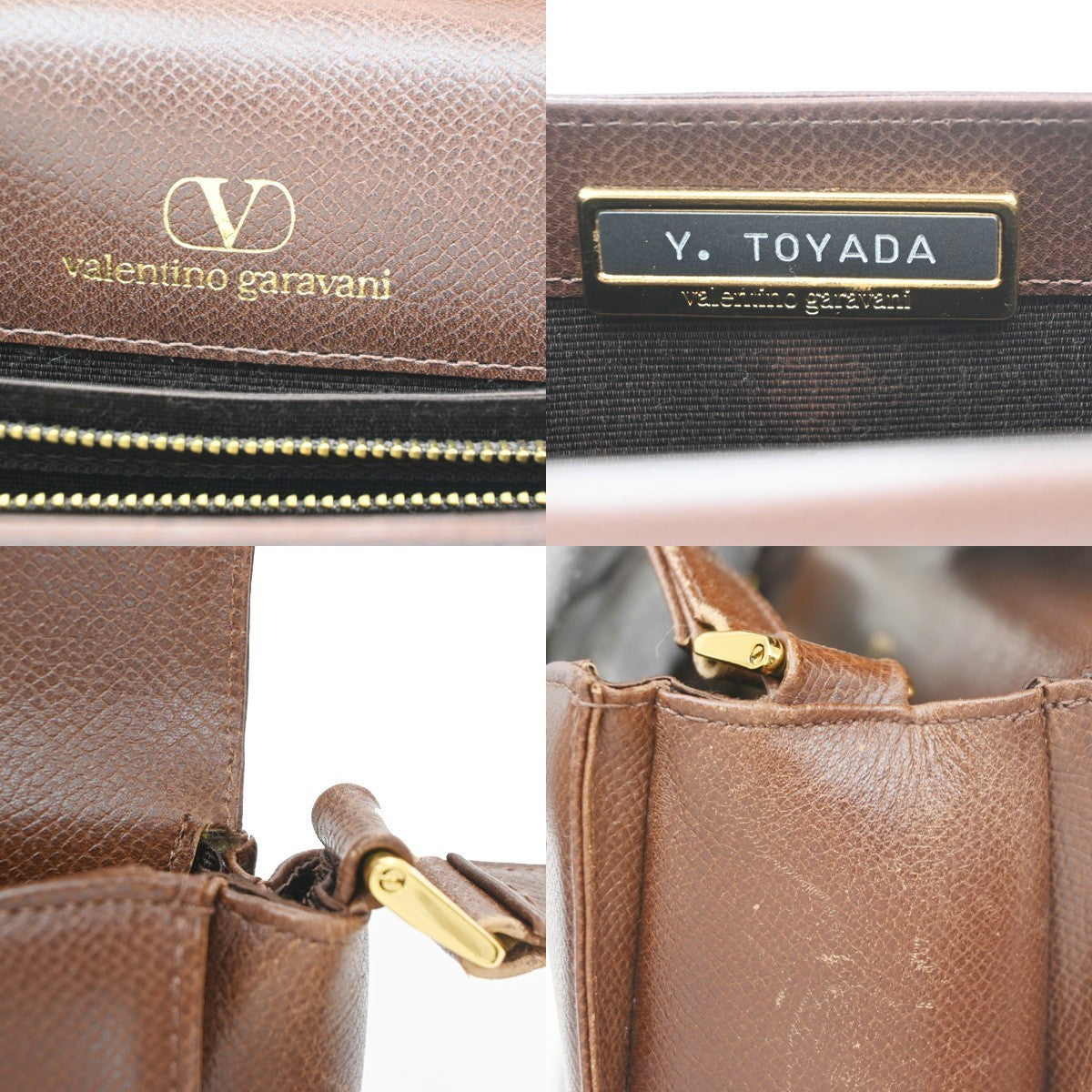 VALENTINO GARAVANI Logo Tassel Shoulder Bag Leather Brown GHW 63KD148