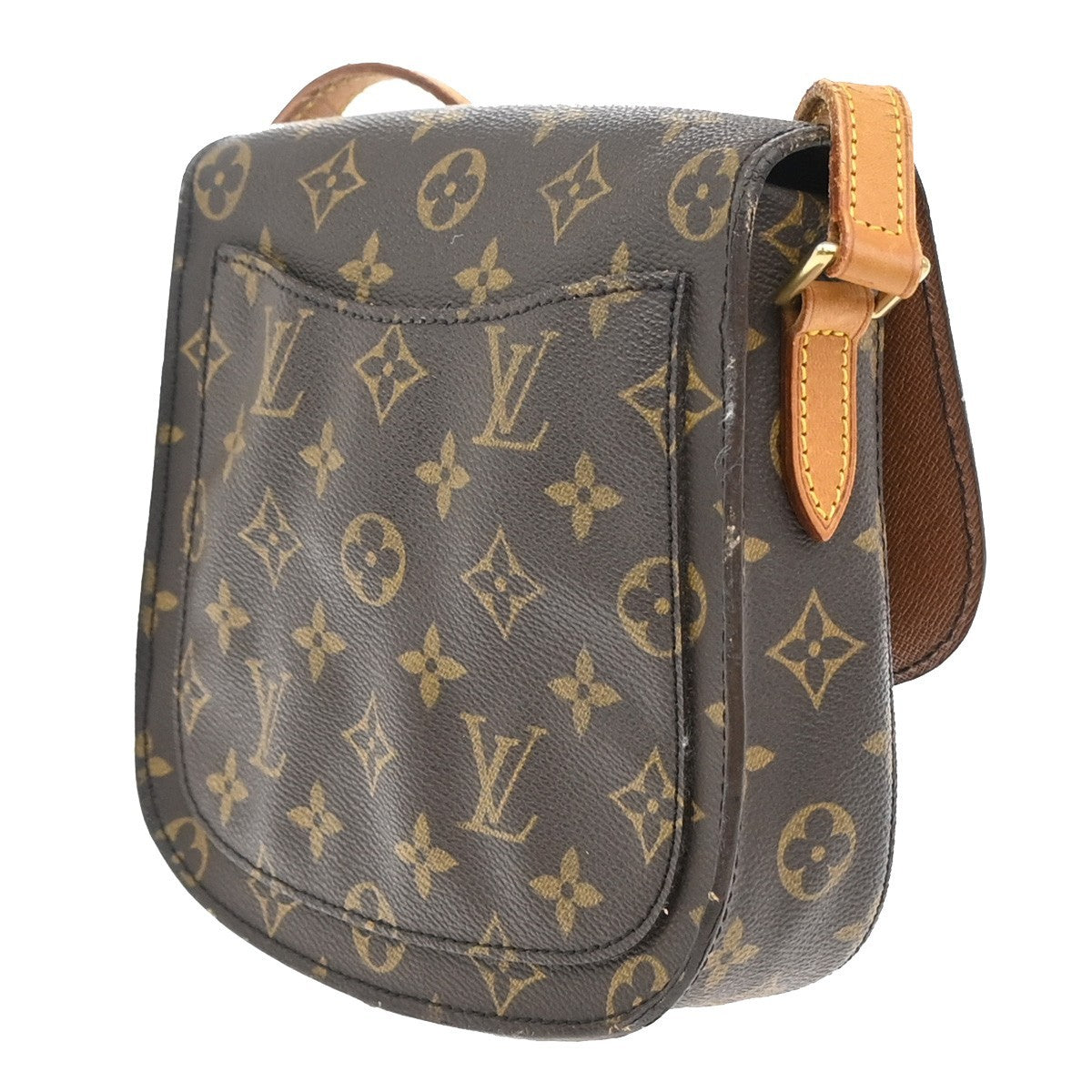 LOUIS VUITTON Saint Cloud MM Shoulder Bag Monogram Leather Brown M51243 80EF865