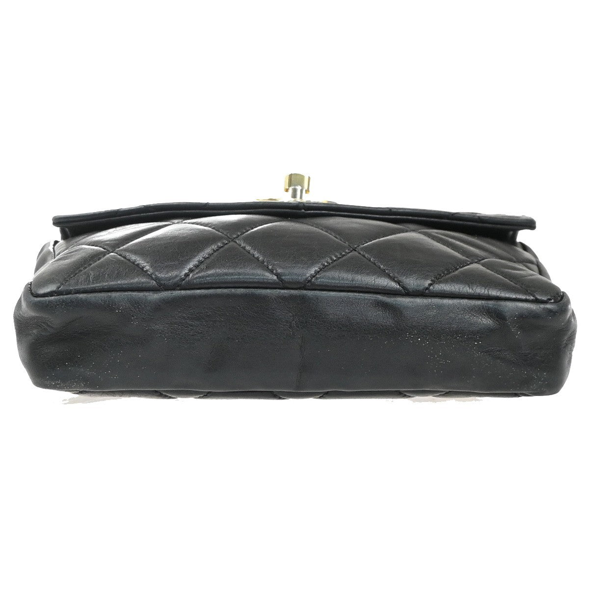 CHANEL CC Logo Matelasse Chain Belt Body Bum Bag Leather Black 19RF729