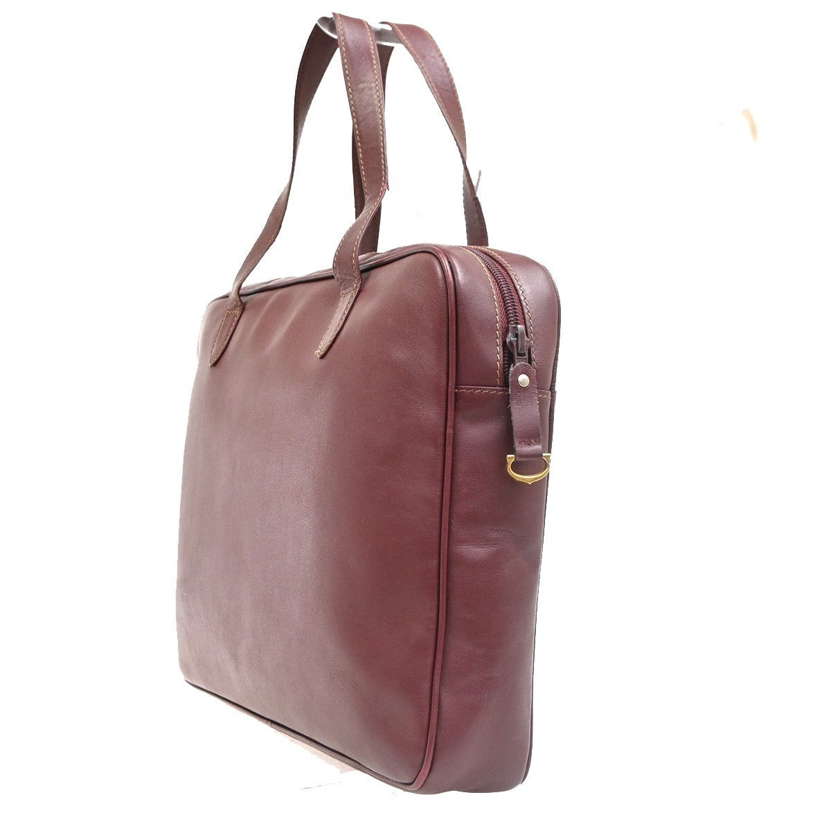 CARTIER Logo Must Line Shoulder Hand Bag Leather Red  Burgundy Italy 67MA134
