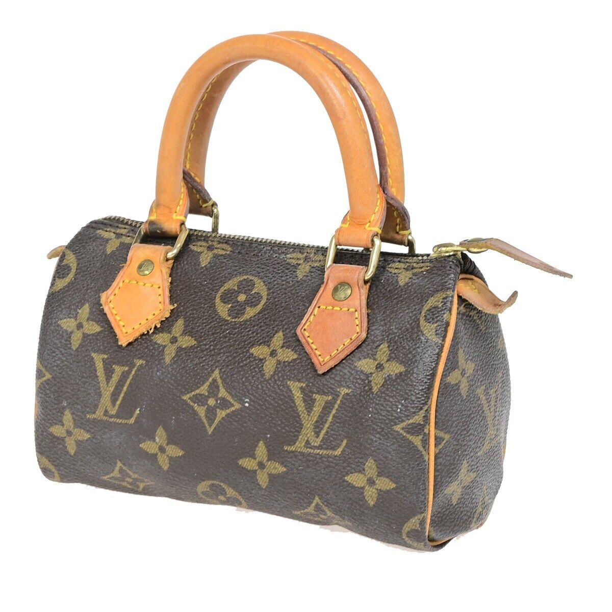 LOUIS VUITTON Mini Speedy Hand Bag Monogram Leather Brown M41534 10EB716