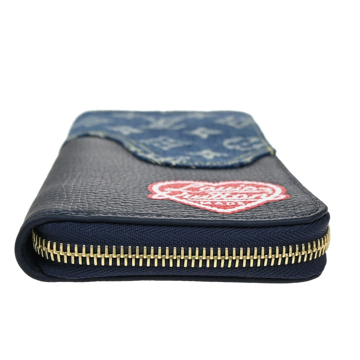 LOUIS VUITTON NIGO Zippy Wallet Vertical Monogram Denim Blue M81107 46RL483